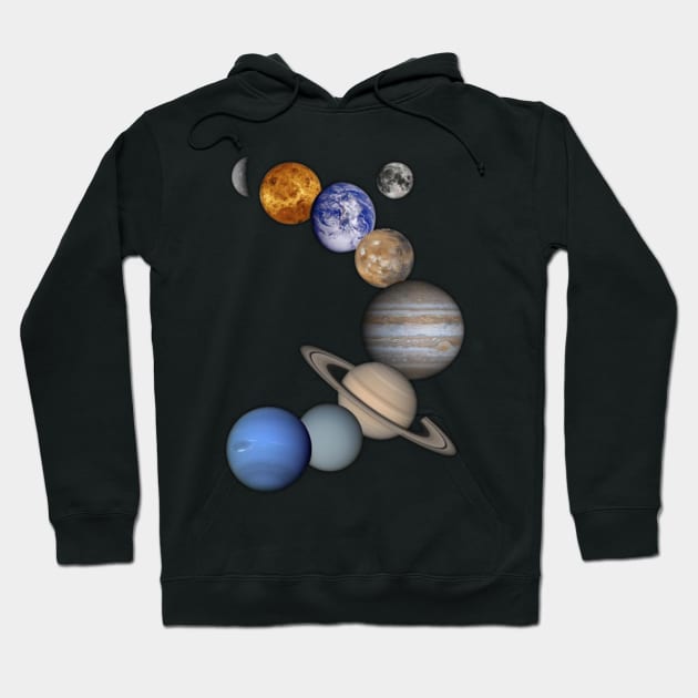 The planets Hoodie by Gaming Galaxy Shirts 